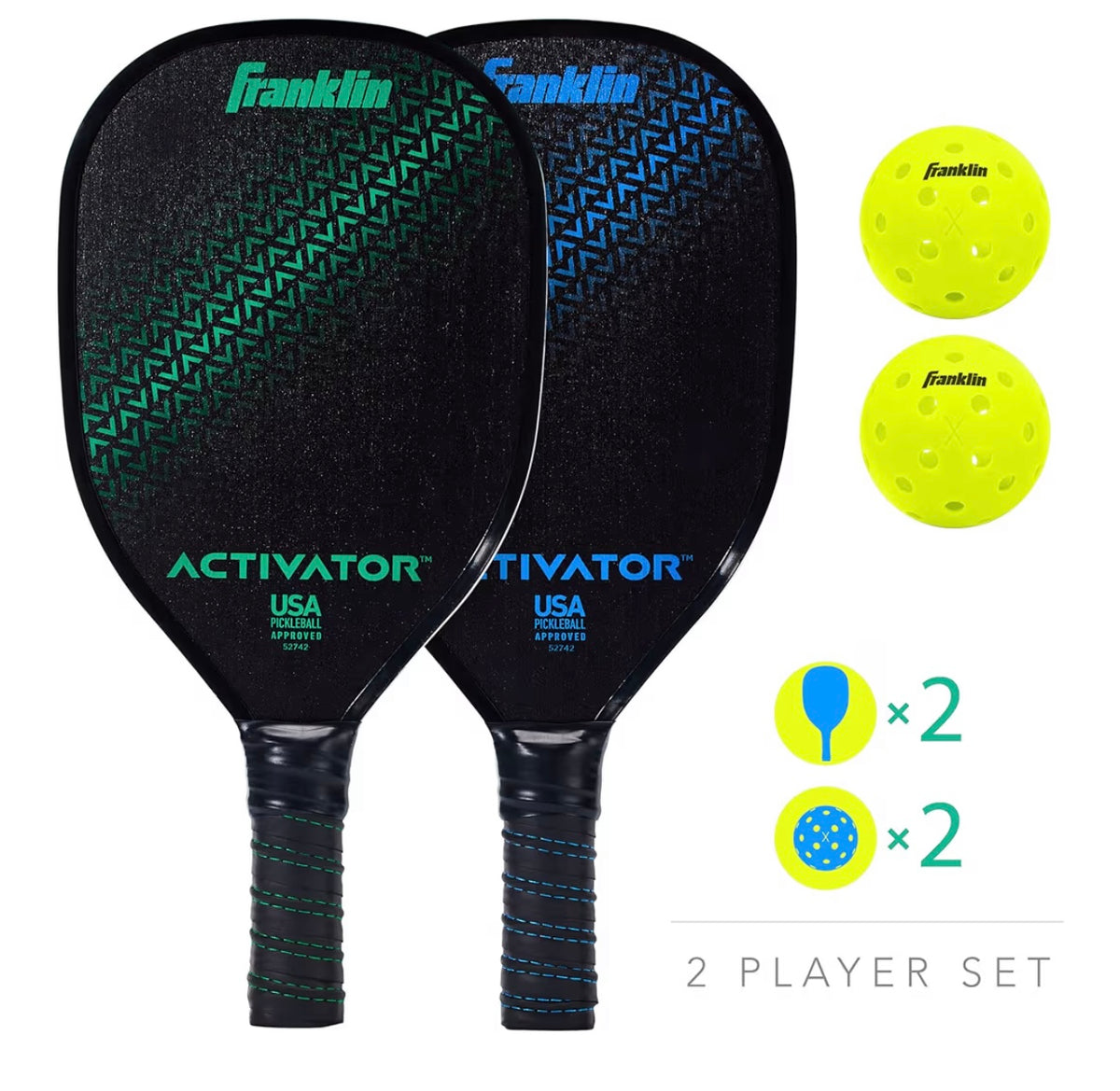 Franklin Sports Activator Wooden Pickleball Paddle + Ball Set