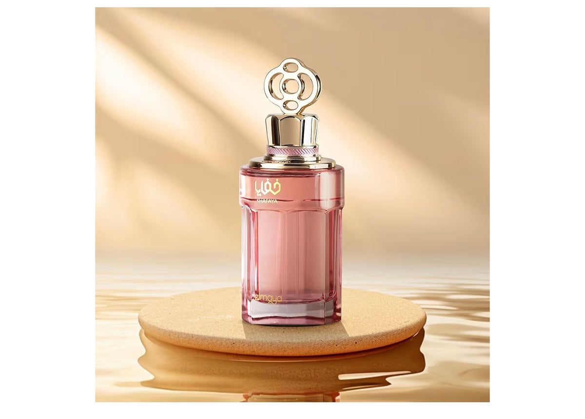 Khafaya Eau de Parfum for Women, Pink, 3.4 Fl Oz, Floral Fragrance with Bergamot Jasmine Musk, Made in UAE