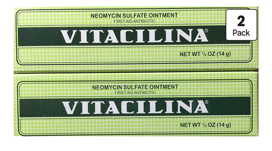 Paquete de 2 ungüentos Vitacilina de 14 g para primeros auxilios. VITACILINA 0.5 OZ