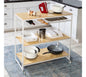 Honey-Can-Do Rolling Kitchen Island, White/Oak SHF-09512 White