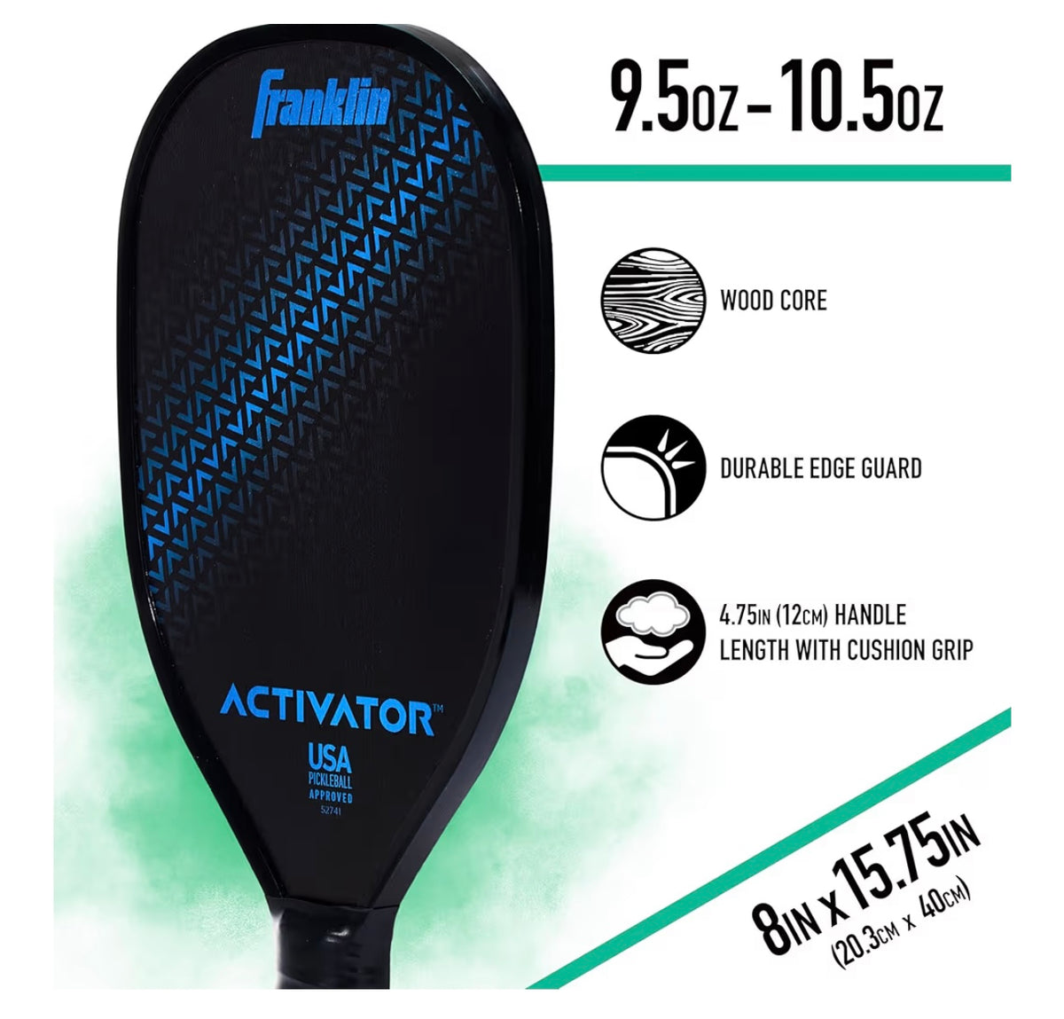Franklin Sports Activator Wooden Pickleball Paddle + Ball Set